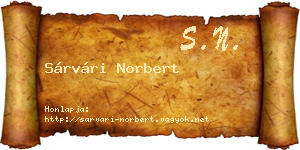Sárvári Norbert névjegykártya