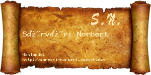 Sárvári Norbert névjegykártya